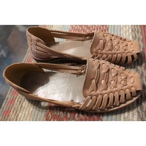 Nisolo Tan Woven Leather Sandals